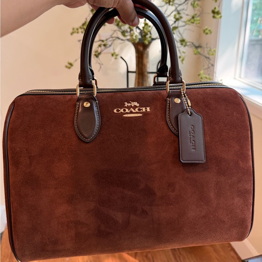 Coach Chocolate Brown Suede Satchel